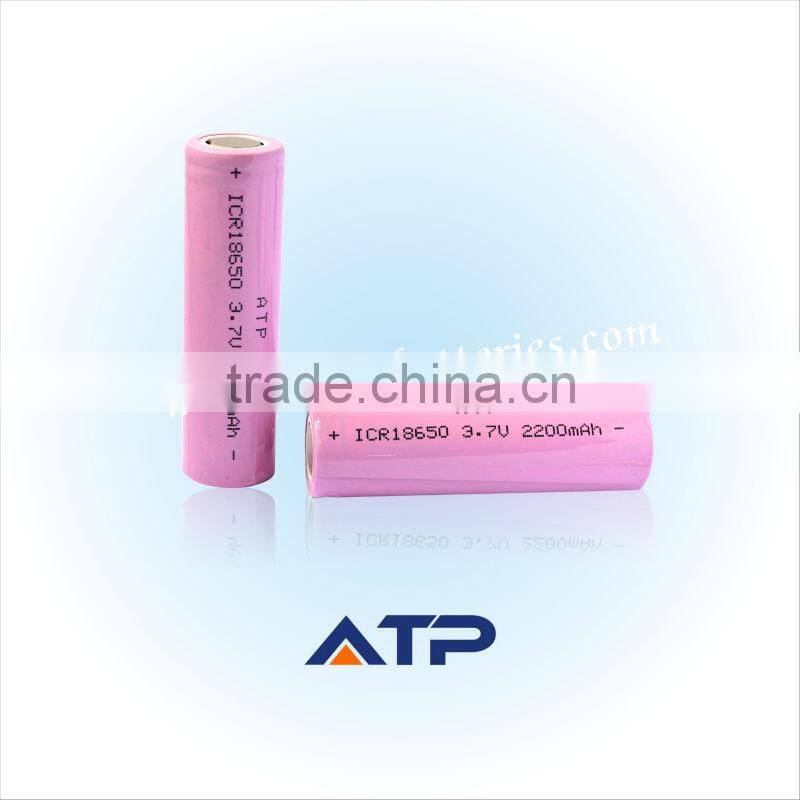 lithium ion battery 18650 3.7v 2200mah heat resistant battery