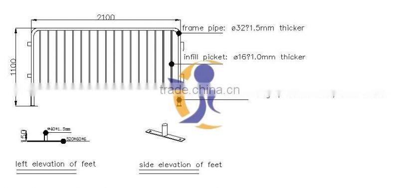 cheap hot dip galvanized + spray paint crowd control barrier for sale