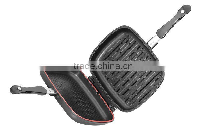 aluminum dia-cast double frying pan QD-DC205