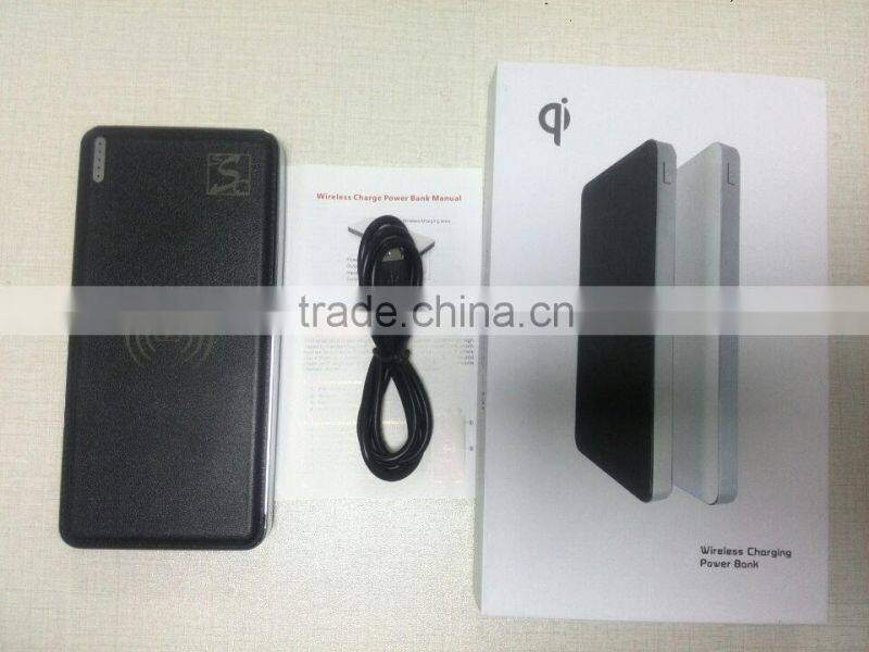 Wrieless power bank 10000mAh capacity with double USB