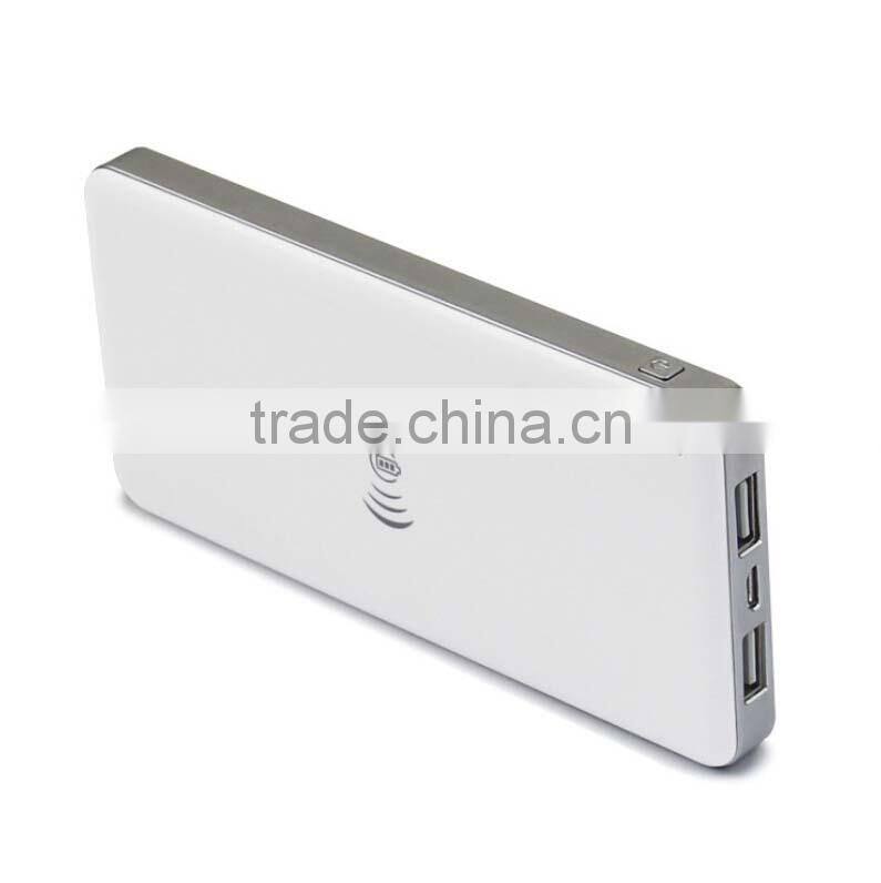 Wrieless power bank 10000mAh capacity with double USB