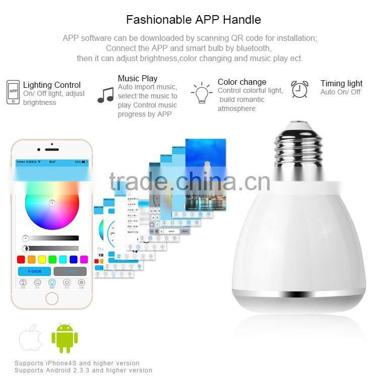 Bluetooth Smart LED Light Bulb Speaker Dimmable Multicolored Color Changing LED Bedside Desk Lights Bar Sinks