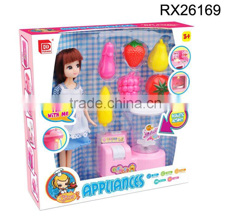 Plastic funny kitchen set for kids food fake
