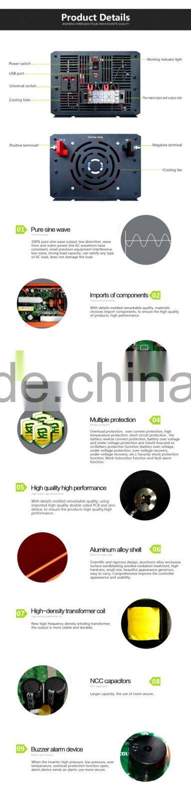 3500w off-grid high frequency 24vdc &100/110/220/230/240v ac solar electric hybrid pure sine wave inverter