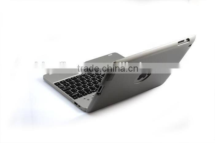 Power bank wireless Bluetooth keyboard case for iPad234 with 4000mah battery,rechargable folio calmshell Bluetooth keyboard