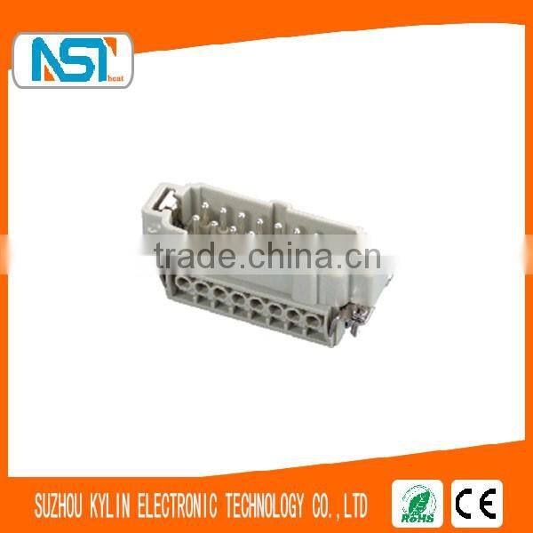 Rectangle heavy-duty industrial connector 16-pin male core plug