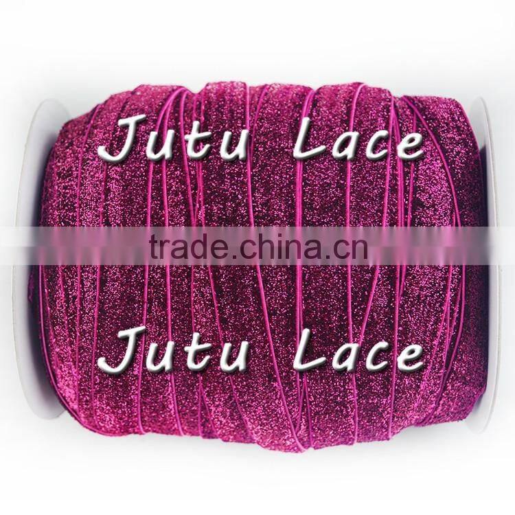 NeW HOT Sale!!Hair Accessories Decoration 5/8 ''sparkle elastic FOE velvet type of glitter hair tie