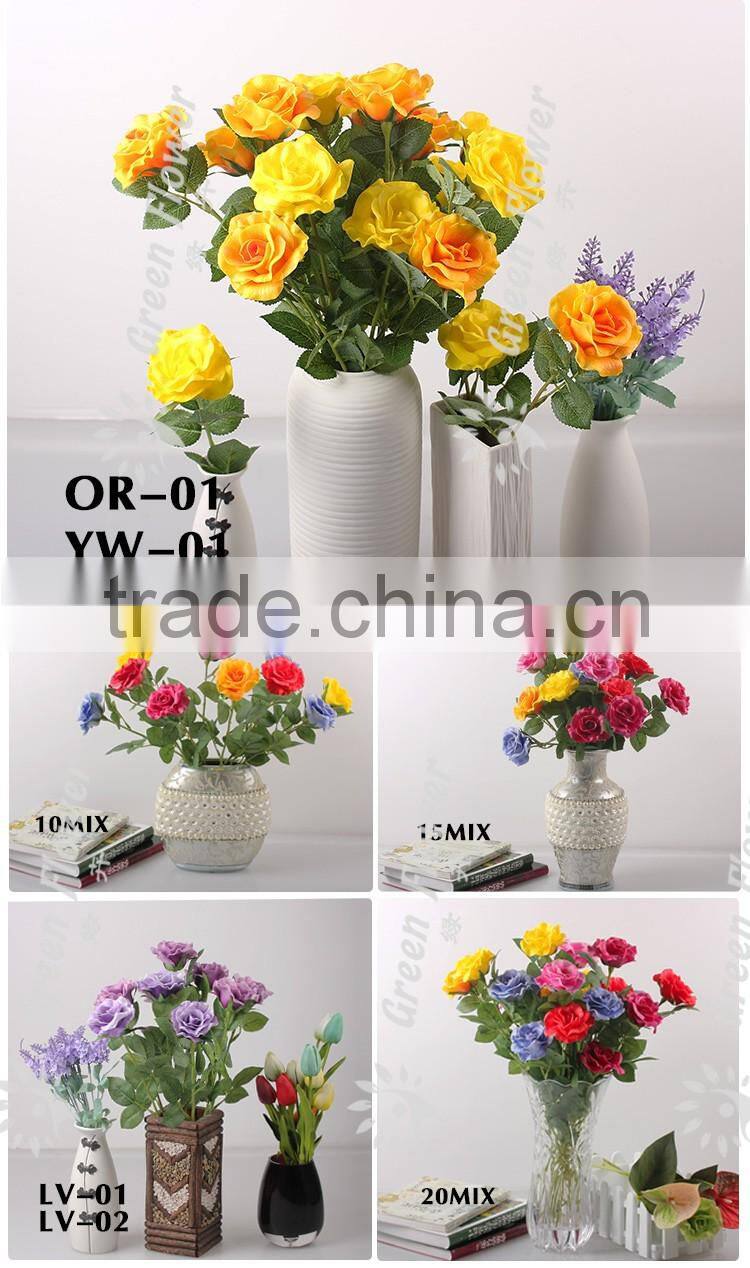 2016 Wholesale MulticolorLuxury Latex PU Artificial Flowers Honey Rose Real Touch Bouquet Wedding Bridal Decor Display Flower