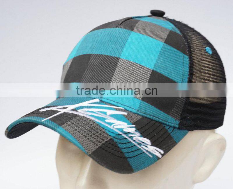 pattern checker 100% ployester mesh cap
