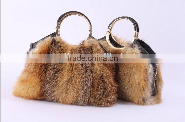 Fashionable Handbag Wholesale Bag Real Fox Fur Handbags For Ladies 2014