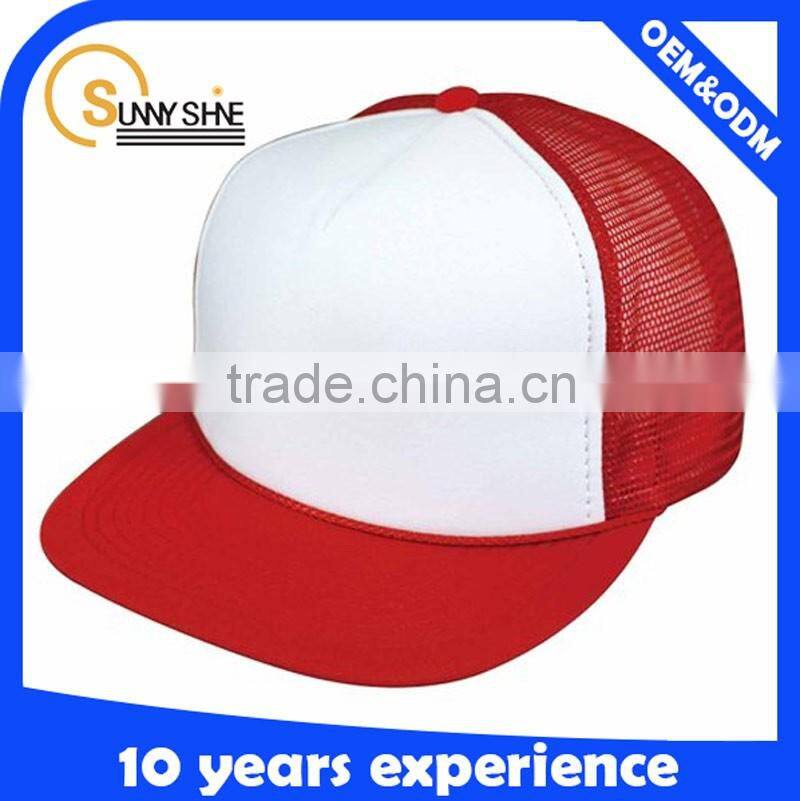 Customize Flat Brim Square High Quality Blank Mesh Trucker Caps
