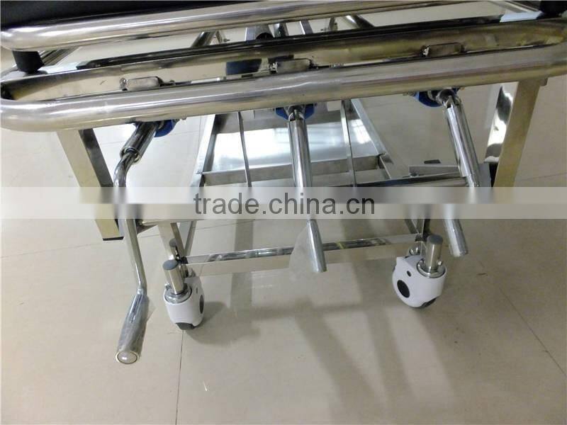 Guardrail Scalable Metal Patient Transfer Trolley