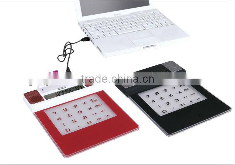 calculator mouse pad with usb hub and speaker