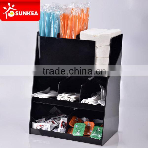 Black wall-mounted acrylic cup organizer