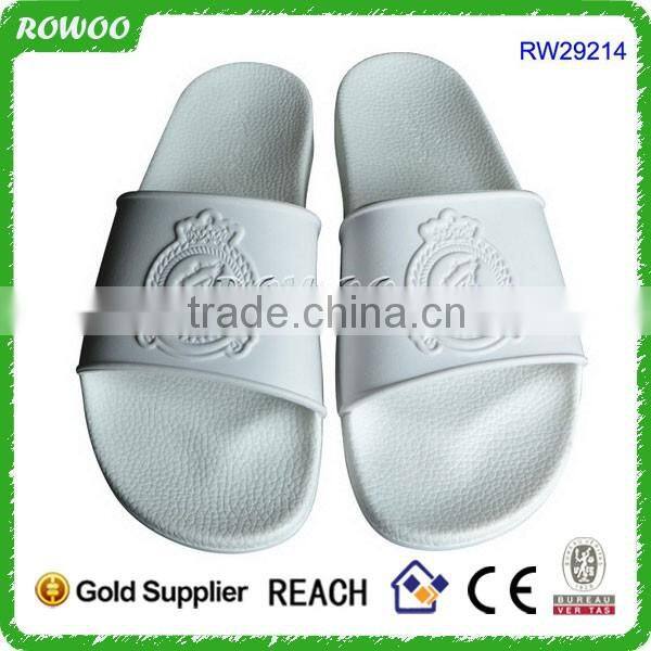 Latest Design Embossed White PU indoor,outdoor,beach Use Beach Sandals