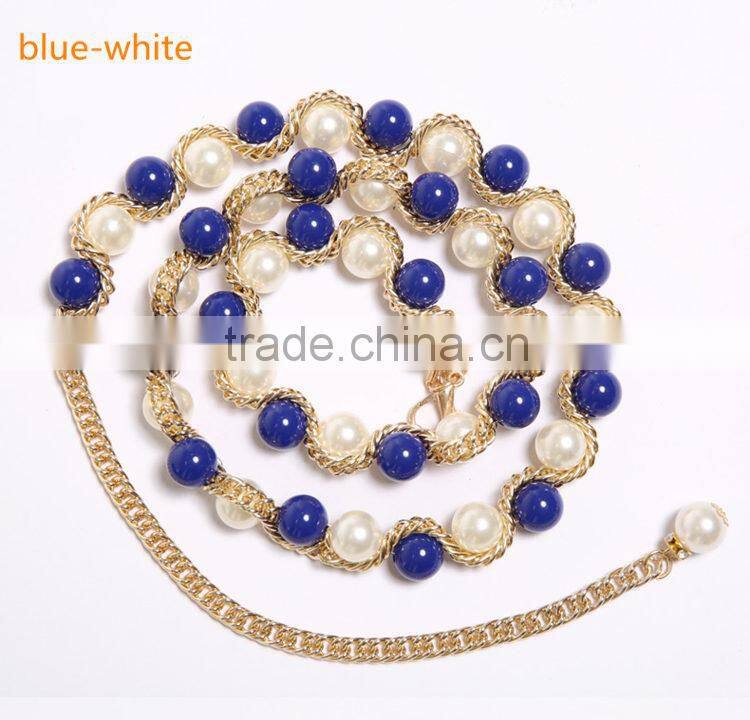 Shinning Glossy Peal Belly Dance Chain Belt