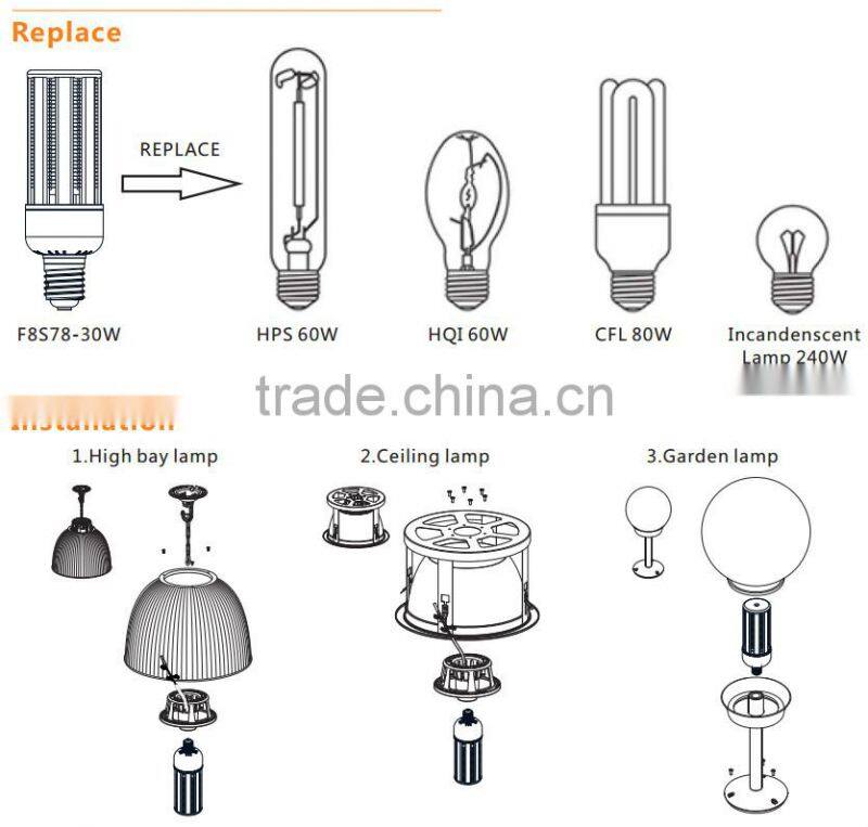New arrival 2835SMD 30w led bulb E27/E40 LED Corn Light