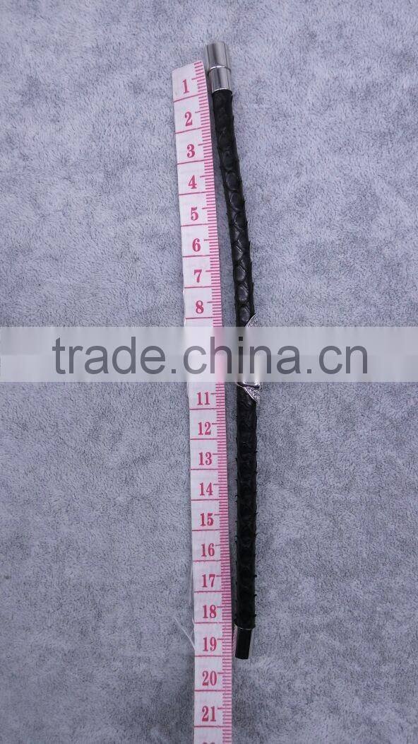 made in china wholesale latest fashion high end luxury styles popular python leather bracelet with skull