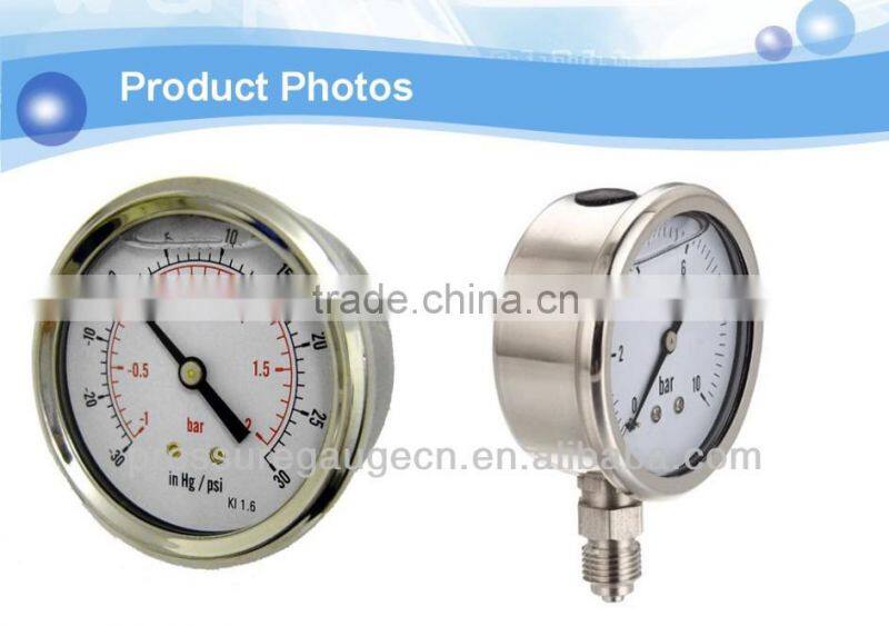 All Stainless Steel Water Pressure Gauge With Glycerin Filled