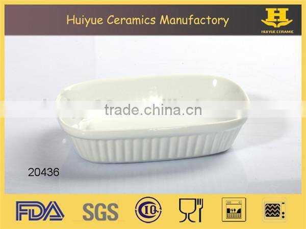 ceramic rectangular microwave oven baking dish stripe design