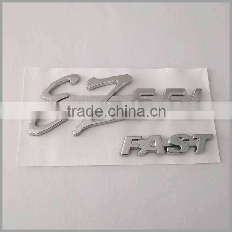 Custom 3D self-adhesive ABS plastic chrome plated chrome letters