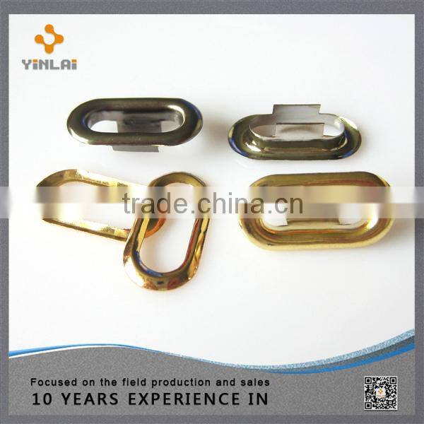 Smooth oval eyelets with hook for garment