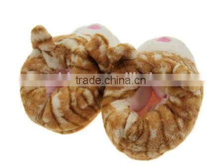 plush newborn baby winter cartoon tiger shoes/soft sole baby shoes