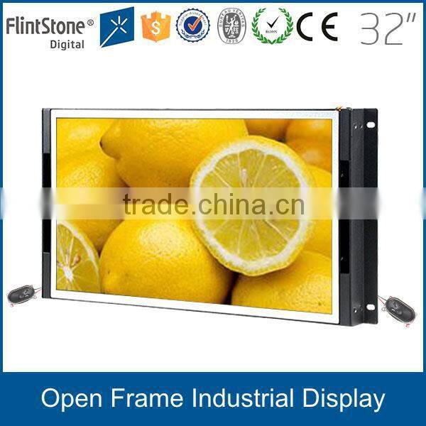 FlintStone 32 inch indoor industrial embedded cctv monitor / frameless lcd monitor with VGA input