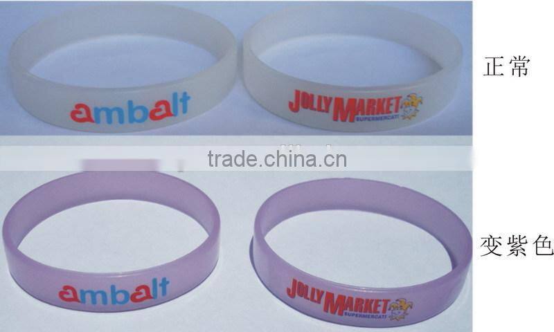 clear silicone UV bracelet for sensitive skin