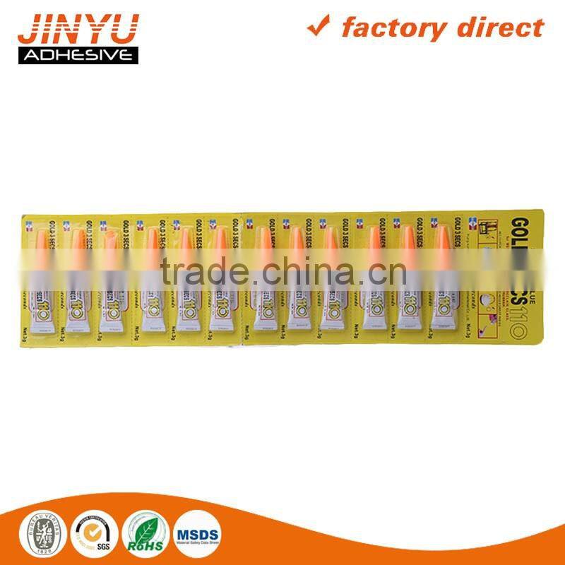 Jinyu factory price wholesale strong adhesive high viscosity quick dry plastic bottle 5g super glue 505