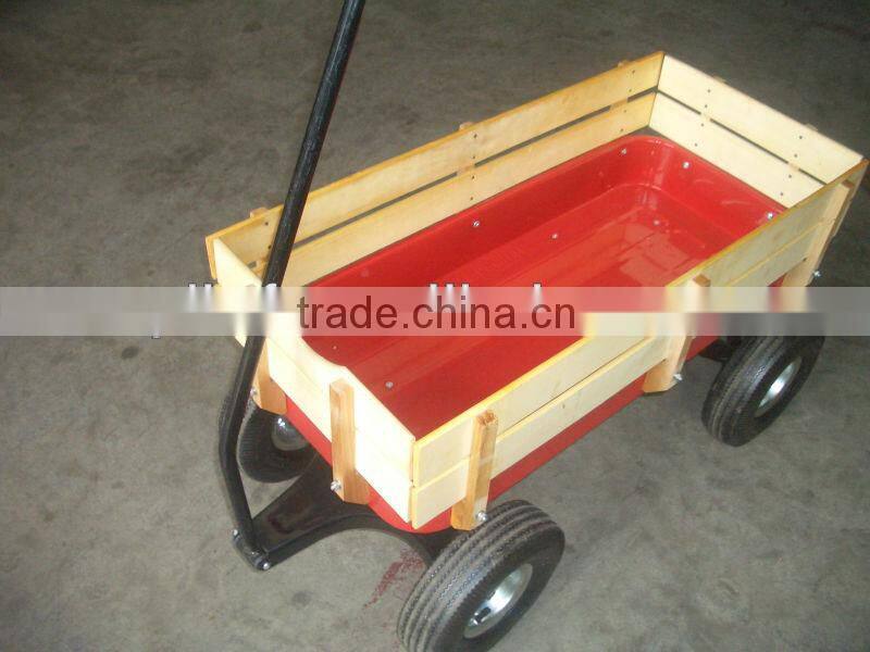 steel Heavy Duty Utility Wagon Lawn Cart Yard Crate Garden Supplies Blue