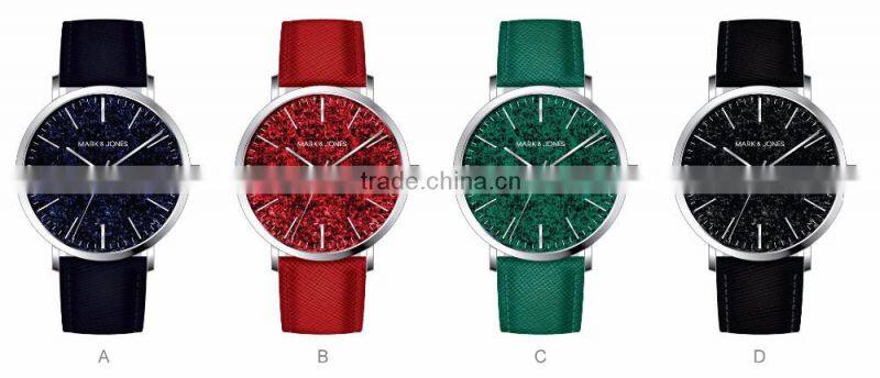 Gold plating Colorful wrist band high end men watches for wholesale