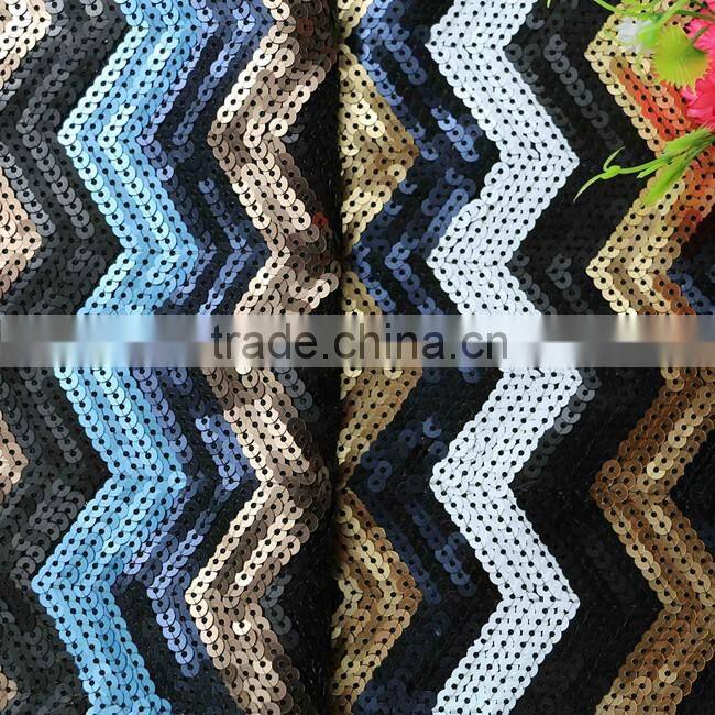 Fashional colorful 5mm dull sequins embroidery design sequins net embroidery fabric color changing sequins