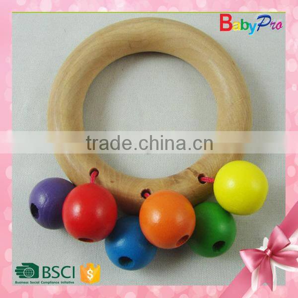 2015 China Hot Sale Promotional Baby Toys Wooden Baby Rattle