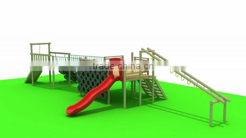 Rope Course 2016 Children Outdoor Wood Material Playground