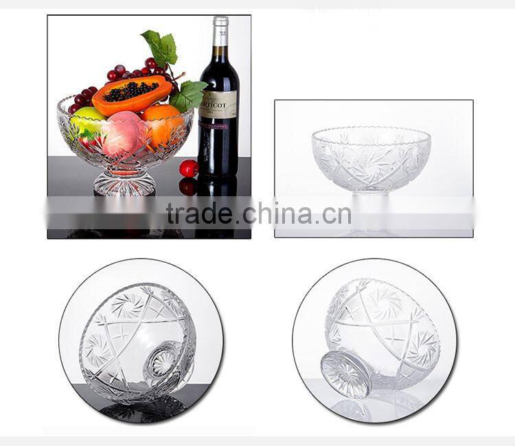 Set of 4 Clear Glass Salad Berry fruit bowls/cut salad bowl