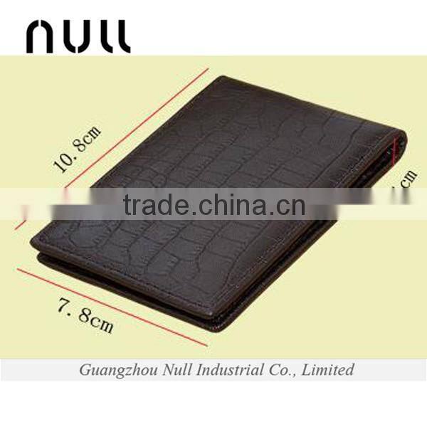 practical male style brown crocodile embossed genuine leather low price purses