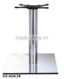 HS-A062B 201#stainless steel pedestal table base strong square stainless steel table leg with coffee table