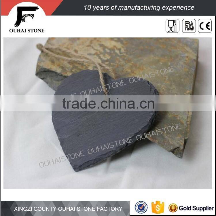 Hot sale Heart shape slate stone cute wedding crafts