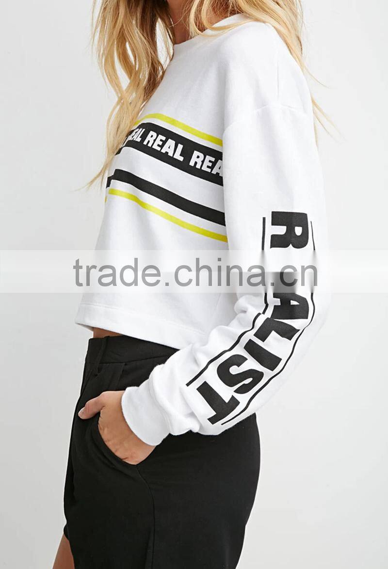 real graphic cropped 100% polyester custom sweatshirts and hoodies