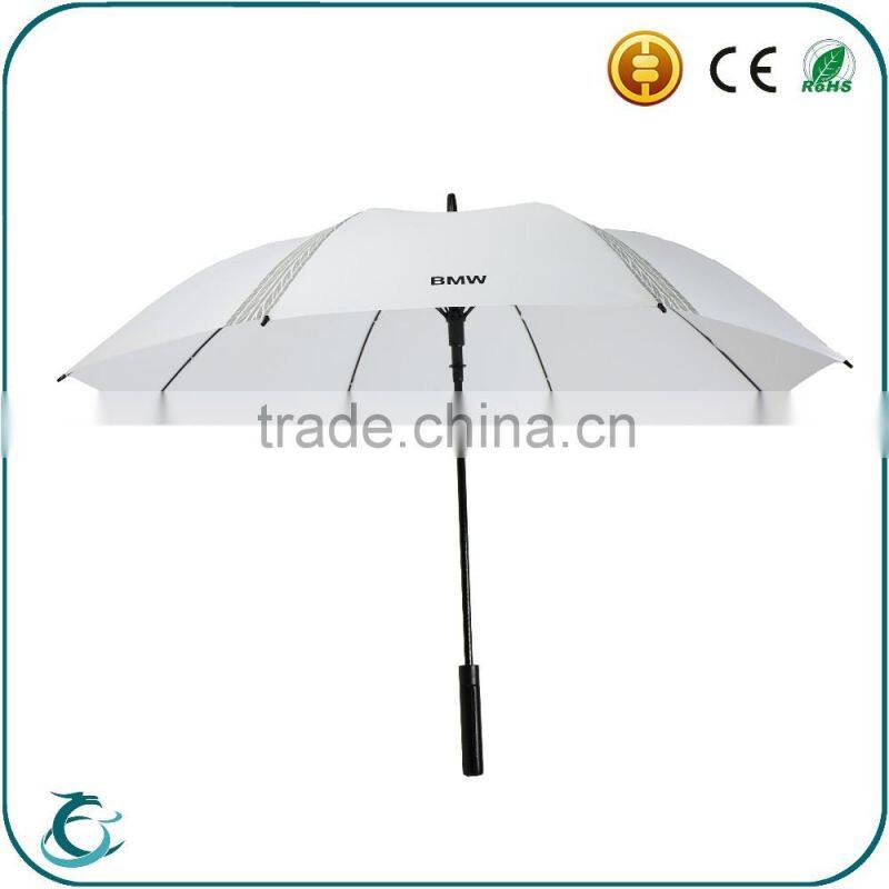 top quality printing logo golf rain umbrella with fiberglass frame