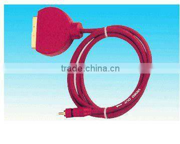 scart plug to 6 RCA cable assembly type red cable gold connector rohs comliant