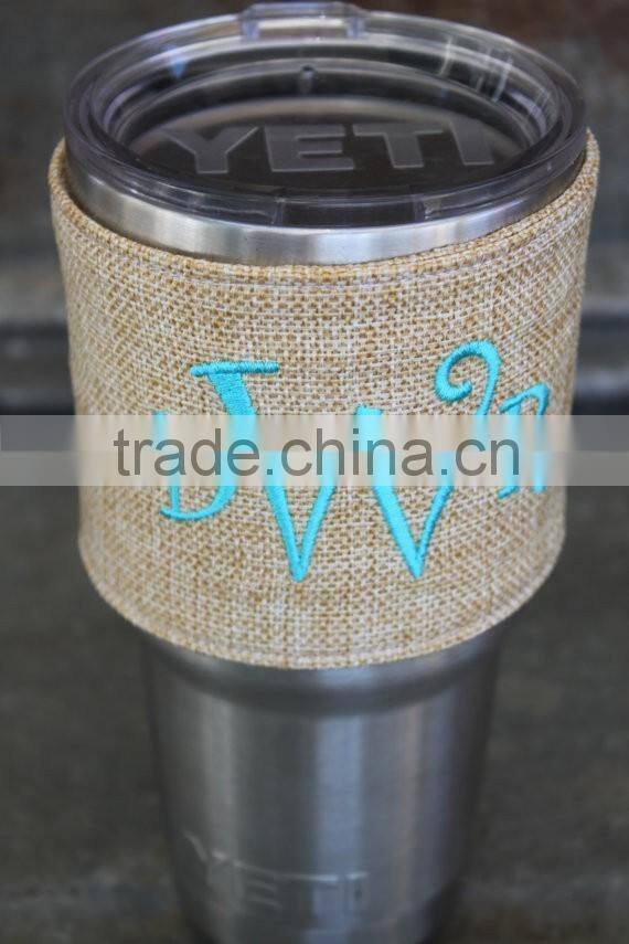 burlap can holder bags cozy wrap insulated outdoor drink holder