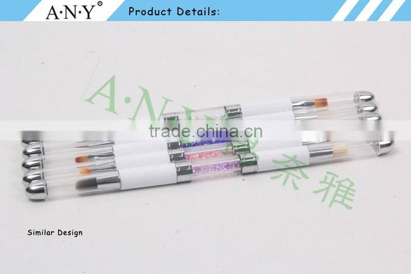 ANY Rhinestone Double Side Using Nail Design 3D Flat Nail Art Brush Angular
