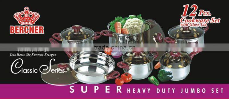 12 pcs non stick dinner set, pots set