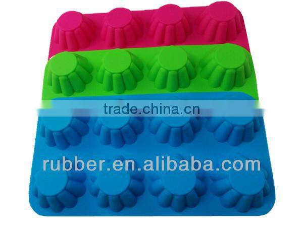 Folding Flower Shape 8 Cups Silicone mould for cake decoration