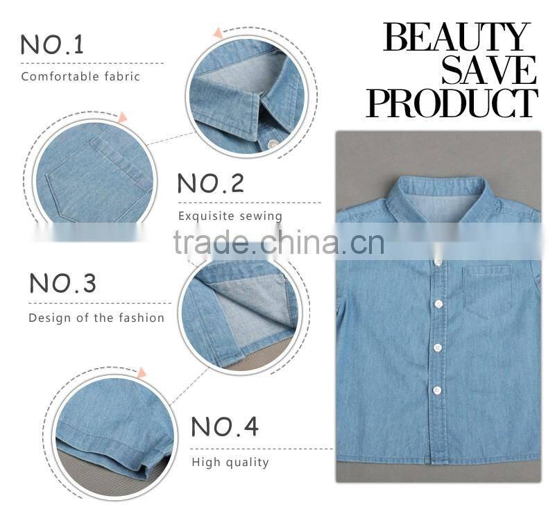 basic style cowboys cotton casual shirt