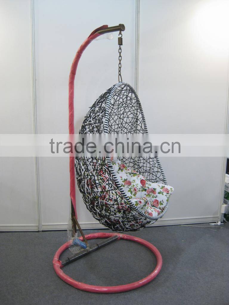 handcraft bird nest shape PE rattan leisure style hanging egg chair