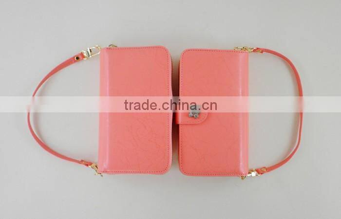 Fashionable wallet detachable magnet leather case for iphone 4 5 6 wholesale