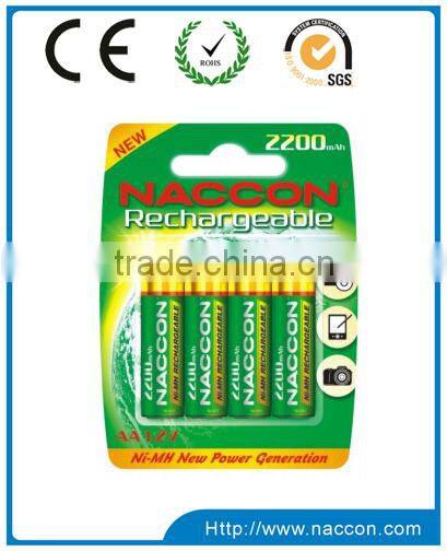 Naccon AA 1.2V ni-mh rechargeable battery factory fd